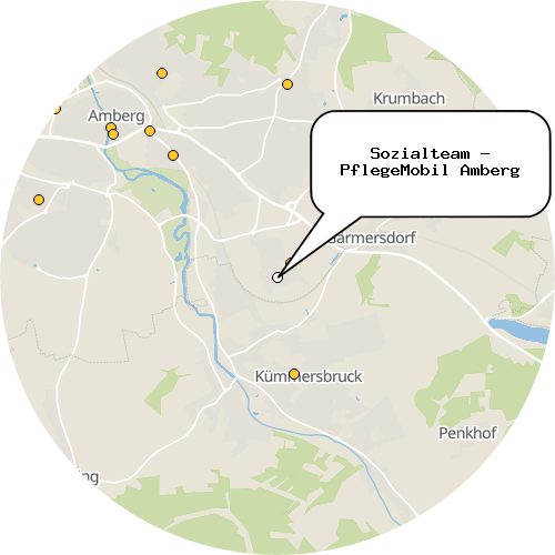 Kartenausschnitt für die Firma Sozialteam - PflegeMobil Amberg