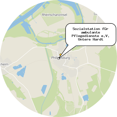 Kartenausschnitt für die Firma Sozialstation für ambulante Pflegedienste e.V. Untere Hardt