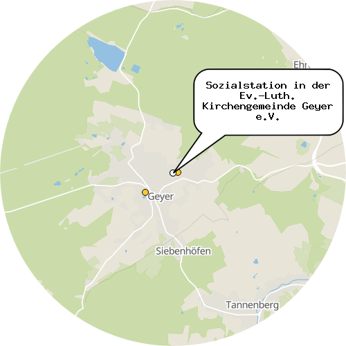 Kartenausschnitt für die Firma Sozialstation in der Ev.-Luth. Kirchengemeinde Geyer e.V.