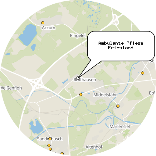 Kartenausschnitt für die Firma Ambulante Pflege Friesland