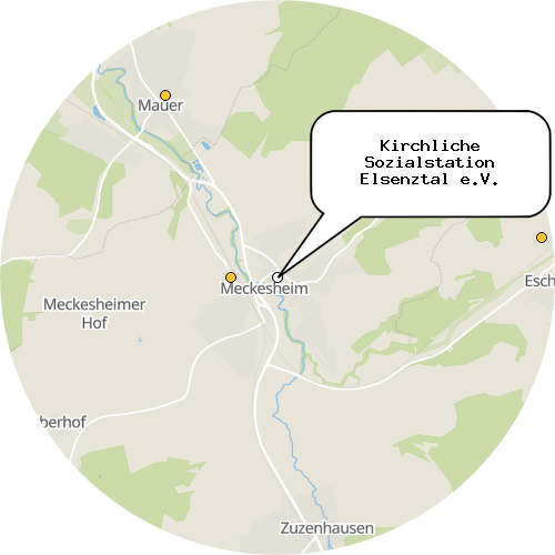 Kartenausschnitt für die Firma Kirchliche Sozialstation Elsenztal e.V.