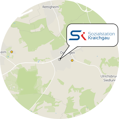 Kartenausschnitt für die Firma Sozialstation Vorderer Kraichgau e.V.