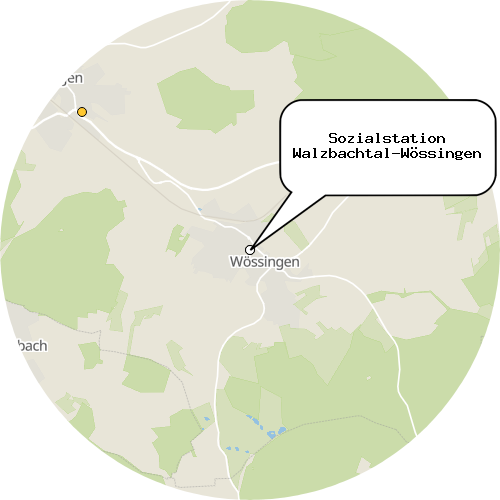 Kartenausschnitt für die Firma Sozialstation Walzbachtal-Wössingen