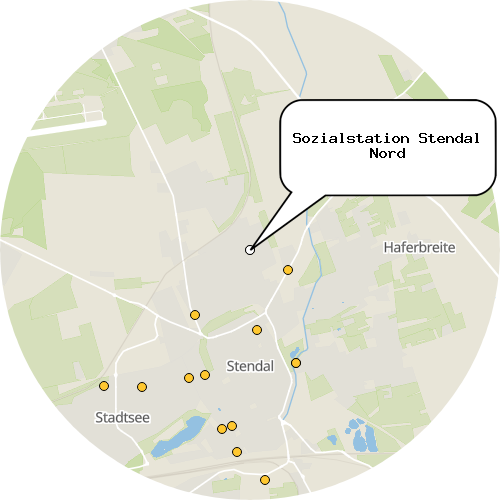 Kartenausschnitt für die Firma Sozialstation Stendal Nord