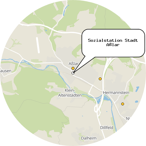 Kartenausschnitt für die Firma Sozialstation Stadt Aßlar