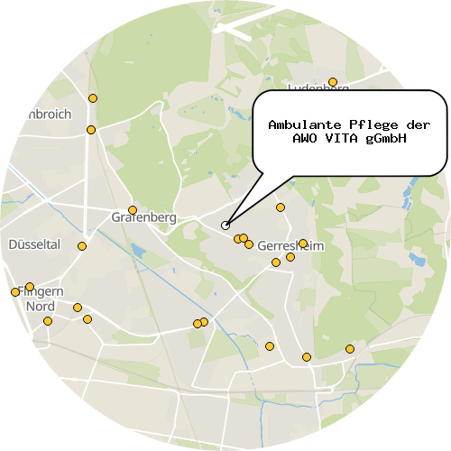 Kartenausschnitt für die Firma Ambulante Pflege der AWO VITA gGmbH