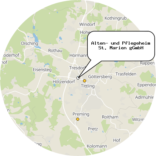 Kartenausschnitt für die Firma Alten- und Pflegeheim St. Marien gGmbH