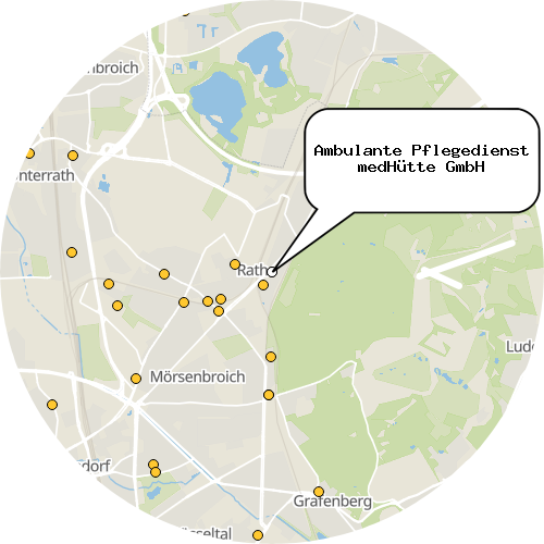 Kartenausschnitt für die Firma Ambulante Pflegedienst medHütte GmbH