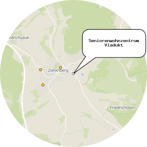 Kartenausschnitt für die Firma Seniorenwohnzentrum Viadukt