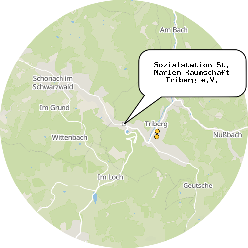 Kartenausschnitt für die Firma Sozialstation St. Marien Raumschaft Triberg e.V.