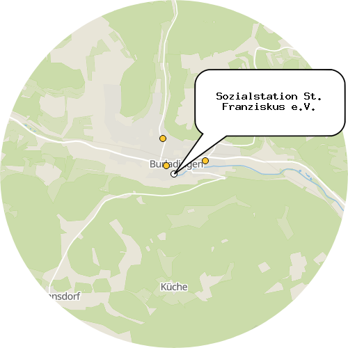 Kartenausschnitt für die Firma Sozialstation St. Franziskus e.V.