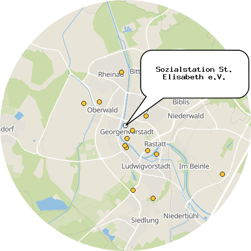 Kartenausschnitt für die Firma Sozialstation St. Elisabeth e.V.