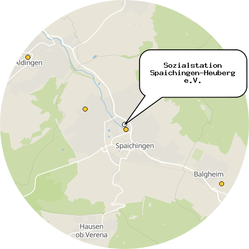 Kartenausschnitt für die Firma Sozialstation Spaichingen-Heuberg e.V.