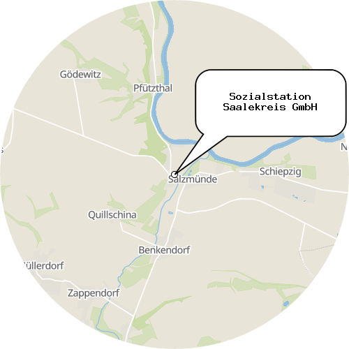 Kartenausschnitt für die Firma Sozialstation Saalekreis GmbH