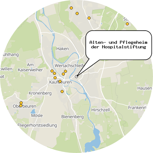 Kartenausschnitt für die Firma Alten- und Pflegeheim der Hospitalstiftung