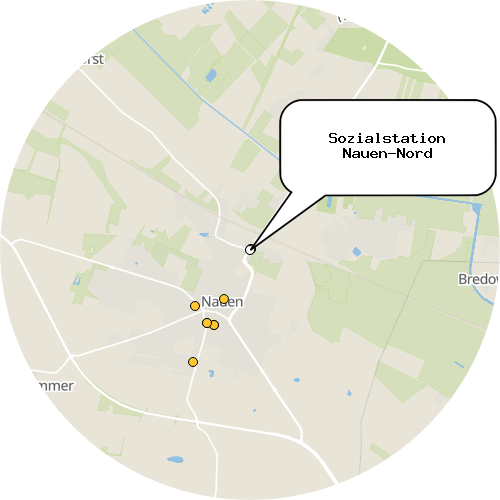Kartenausschnitt für die Firma Sozialstation Nauen-Nord