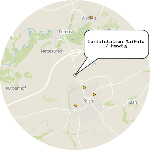 Kartenausschnitt für die Firma Sozialstation Maifeld / Mendig