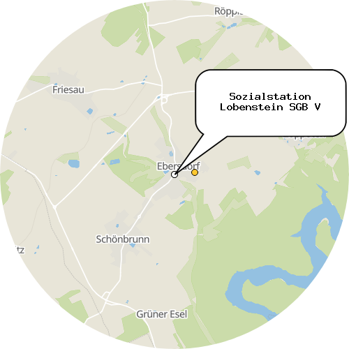 Kartenausschnitt für die Firma Sozialstation Lobenstein SGB V