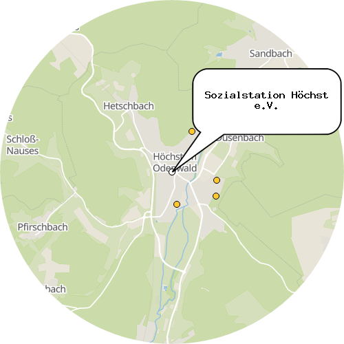 Kartenausschnitt für die Firma Sozialstation Höchst e.V.
