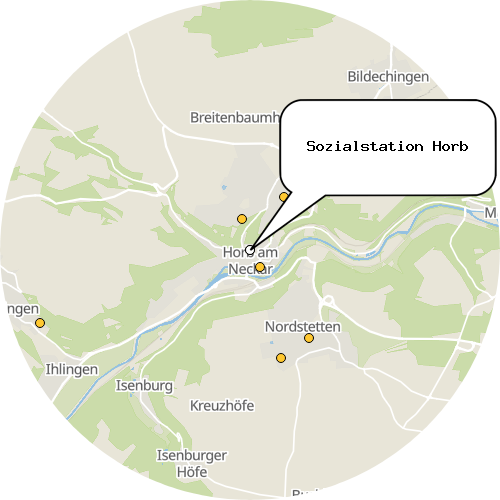 Kartenausschnitt für die Firma Sozialstation Horb