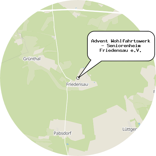 Kartenausschnitt für die Firma Advent Wohlfahrtswerk - Seniorenheim Friedensau e.V.
