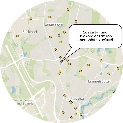 Kartenausschnitt für die Firma Sozial- und Diakoniestation Langenhorn gGmbH