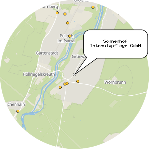 Kartenausschnitt für die Firma Sonnenhof Intensivpflege GmbH