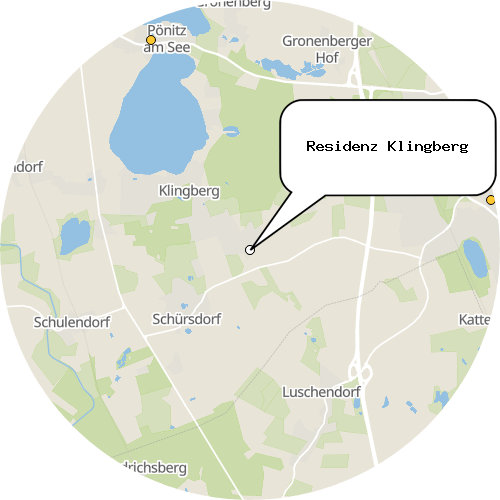 Kartenausschnitt für die Firma Residenz Klingberg