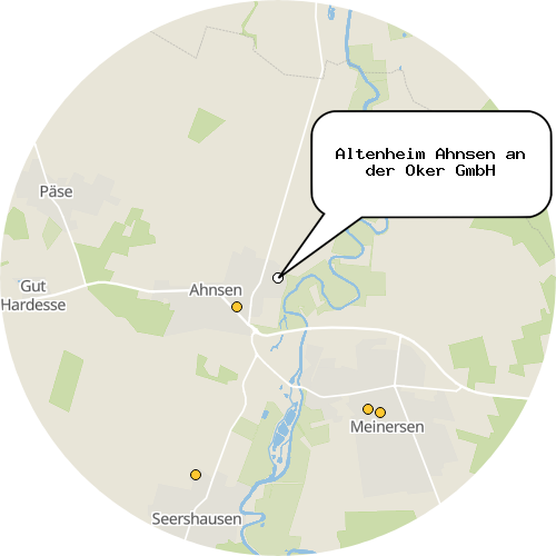 Kartenausschnitt für die Firma Altenheim Ahnsen an der Oker GmbH