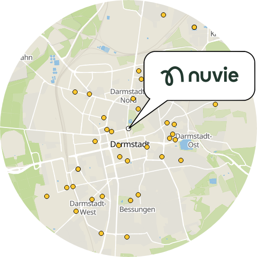 Kartenausschnitt für die Firma nuvie GmbH Pflege aus Liebe zum Menschen