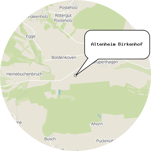 Kartenausschnitt für die Firma Altenheim Birkenhof