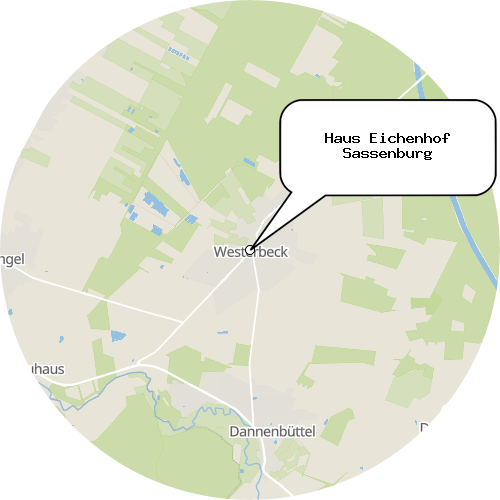 Kartenausschnitt für die Firma Haus Eichenhof Sassenburg