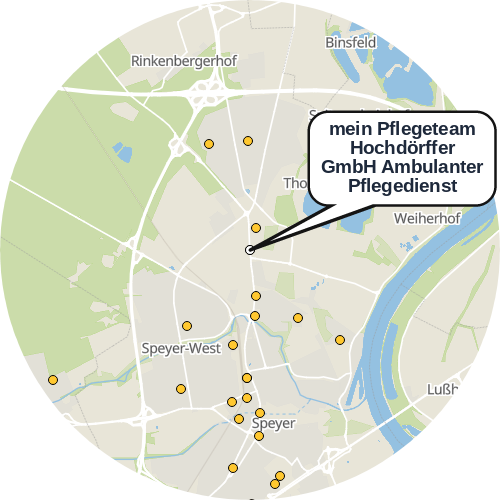 Kartenausschnitt für die Firma mein Pflegeteam Hochdörffer GmbH Ambulanter Pflegedienst
