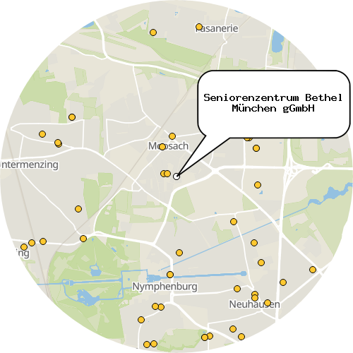 Kartenausschnitt für die Firma Seniorenzentrum Bethel München gGmbH