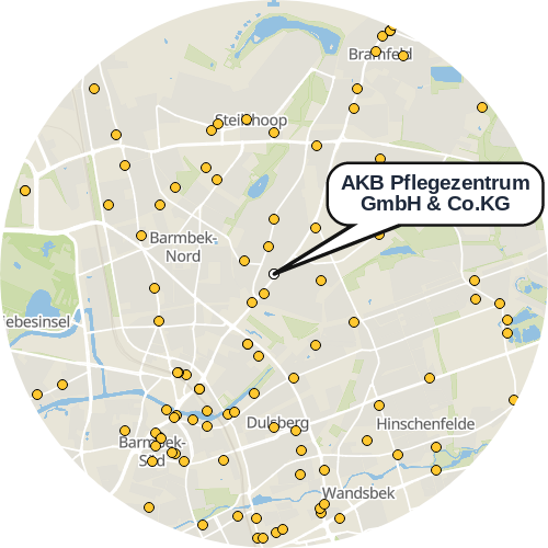 Kartenausschnitt für die Firma AKB Pflegezentrum GmbH & Co.KG