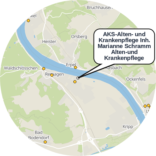 Kartenausschnitt für die Firma AKS-Alten- und Krankenpflege Inh. Marianne Schramm Alten-und Krankenpflege