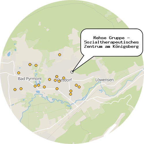 Kartenausschnitt für die Firma Rehse Gruppe - Sozialtherapeutisches Zentrum am Königsberg