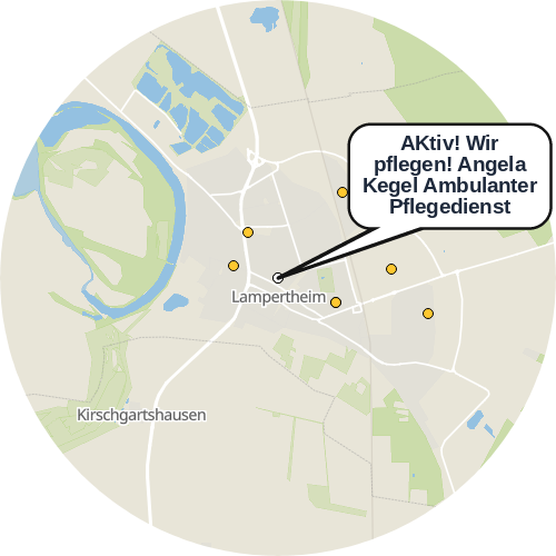 Kartenausschnitt für die Firma AKtiv! Wir pflegen! Angela Kegel Ambulanter Pflegedienst