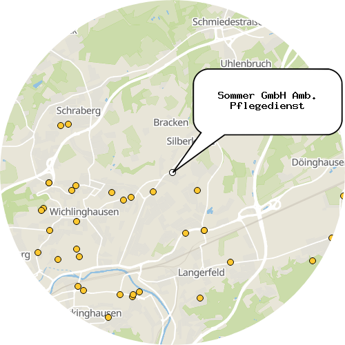 Kartenausschnitt für die Firma Sommer GmbH Amb. Pflegedienst