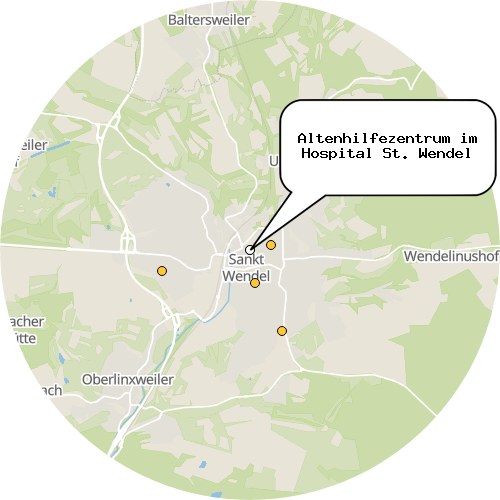 Kartenausschnitt für die Firma Altenhilfezentrum im Hospital St. Wendel