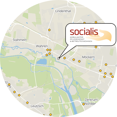 Kartenausschnitt für die Firma Socialis Toskastraße GmbH Leistungen SGB XI/SGB V