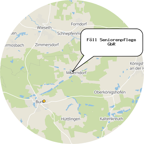 Kartenausschnitt für die Firma Föll Seniorenpflege GbR