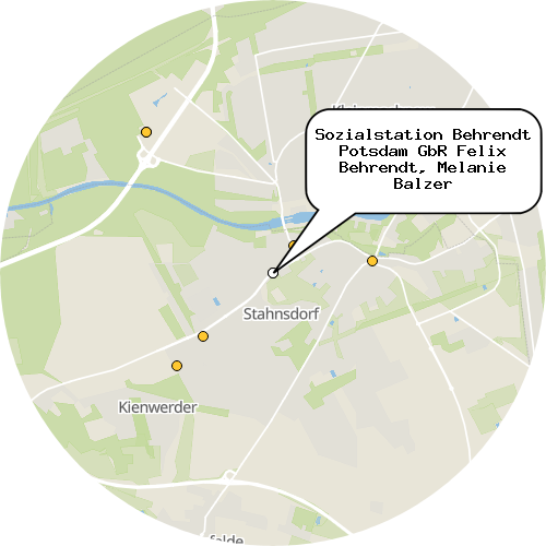 Kartenausschnitt für die Firma Sozialstation Behrendt Potsdam GbR Felix Behrendt, Melanie Balzer