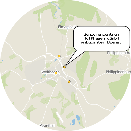 Kartenausschnitt für die Firma Seniorenzentrum Wolfhagen gGmbH Ambulanter Dienst
