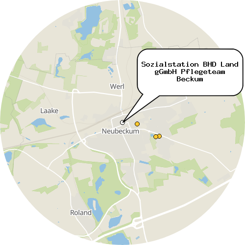 Kartenausschnitt für die Firma Sozialstation BHD Land gGmbH Pflegeteam Beckum