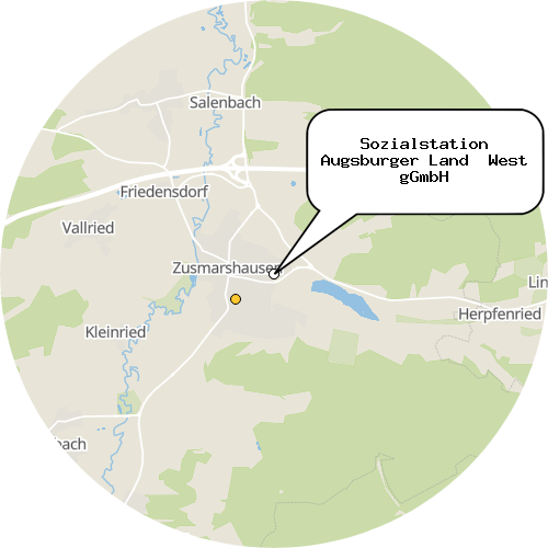 Kartenausschnitt für die Firma Sozialstation Augsburger Land  West gGmbH