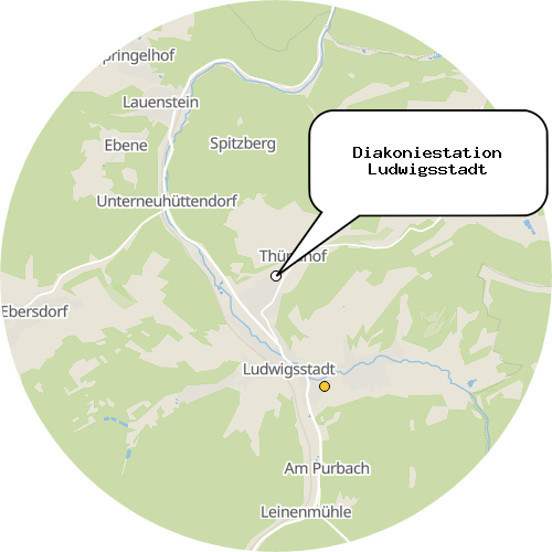 Kartenausschnitt für die Firma Diakoniestation Ludwigsstadt