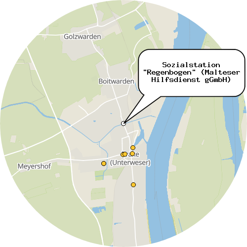 Kartenausschnitt für die Firma Sozialstation "Regenbogen" (Malteser Hilfsdienst gGmbH)