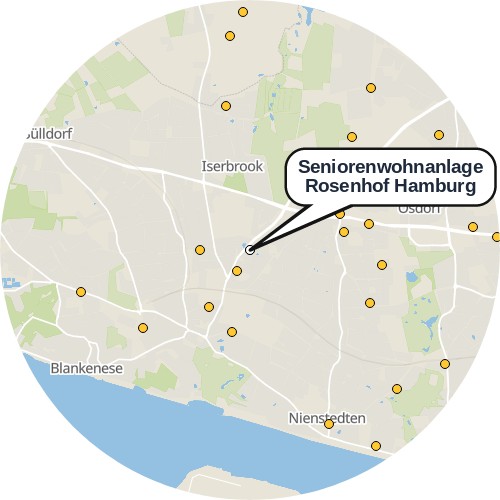 Kartenausschnitt für die Firma Seniorenwohnanlage Rosenhof Hamburg