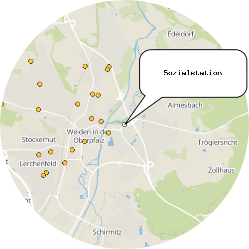 Kartenausschnitt für die Firma Sozialstation